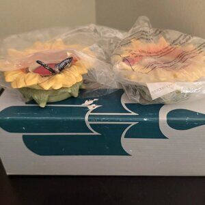 PartyLite Sunflower Buddies Tealight Holders Ladybug Butterfly Lot 2 P7119